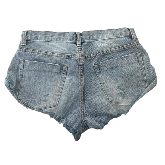 Mustard Seed cut off distressed high waist denim Jean shorts size M - Picture 2 of 5